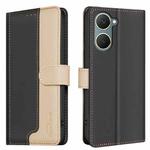 For vivo Y03 4G Color Matching RFID Anti-theft Leather Phone Case(Black)