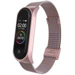 For Xiaomi Mi Band 4 / 3 Milanese Metal Watch Band, Color:Rose Pink