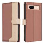 For Google Pixel 8a Color Matching RFID Anti-theft Leather Phone Case(Brown)
