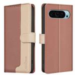 For Google Pixel 9 Color Matching RFID Anti-theft Leather Phone Case(Brown)