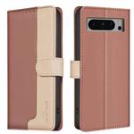 For Google Pixel 9 Pro Color Matching RFID Anti-theft Leather Phone Case(Brown)