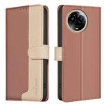 For Realme 11 5G Global / 11X Color Matching RFID Anti-theft Leather Phone Case(Brown)