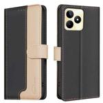 For Realme C53 Color Matching RFID Anti-theft Leather Phone Case(Black)