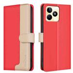 For Realme C53 Color Matching RFID Anti-theft Leather Phone Case(Red)