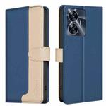 For Realme C55 Color Matching RFID Anti-theft Leather Phone Case(Blue)