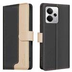 For Realme 14 5G Global Color Matching RFID Anti-theft Leather Phone Case(Black)