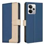 For Realme 14 5G Global Color Matching RFID Anti-theft Leather Phone Case(Blue)