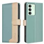 For Realme 14X 5G Color Matching RFID Anti-theft Leather Phone Case(Green)