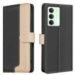 For Realme 14X 5G Color Matching RFID Anti-theft Leather Phone Case(Black)