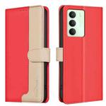 For Realme 14X 5G Color Matching RFID Anti-theft Leather Phone Case(Red)