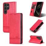 For Samsung Galaxy S25 Ultra 5G AZNS Magnetic Calf Texture Flip Leather Phone Case(Red)
