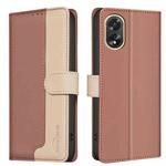 For OPPO A38 4G / A18 4G Color Matching RFID Anti-theft Leather Phone Case(Brown)