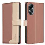 For OPPO A58 4G Color Matching RFID Anti-theft Leather Phone Case(Brown)