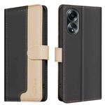 For OPPO A58 4G Color Matching RFID Anti-theft Leather Phone Case(Black)