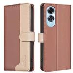 For OPPO A60 4G Color Matching RFID Anti-theft Leather Phone Case(Brown)