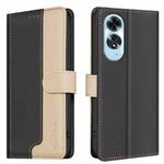 For OPPO A60 4G Color Matching RFID Anti-theft Leather Phone Case(Black)