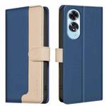 For OPPO A60 4G Color Matching RFID Anti-theft Leather Phone Case(Blue)