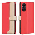 For OPPO A78 5G Color Matching RFID Anti-theft Leather Phone Case(Red)