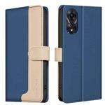 For OPPO A78 5G Color Matching RFID Anti-theft Leather Phone Case(Blue)