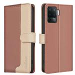 For OPPO A94 4G / Reno5 F / F19 Pro Color Matching RFID Anti-theft Leather Phone Case(Brown)