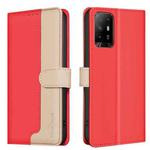 For OPPO A94 5G / Reno5 Z / F19 Pro+ Color Matching RFID Anti-theft Leather Phone Case(Red)