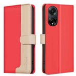 For OPPO A98 5G / F23 / A1 Color Matching RFID Anti-theft Leather Phone Case(Red)