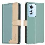 For OPPO Reno11 F 5G Color Matching RFID Anti-theft Leather Phone Case(Green)