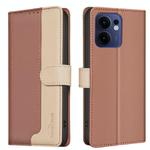 For OPPO Reno13 F 5G Color Matching RFID Anti-theft Leather Phone Case(Brown)