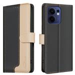 For OPPO Reno13 F 5G Color Matching RFID Anti-theft Leather Phone Case(Black)