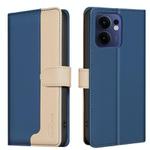 For OPPO Reno13 F 5G Color Matching RFID Anti-theft Leather Phone Case(Blue)