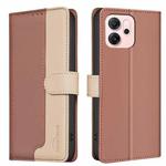 For OPPO Reno14 F 5G Color Matching RFID Anti-theft Leather Phone Case(Brown)