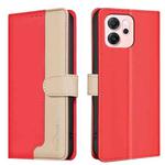 For OPPO Reno14 F 5G Color Matching RFID Anti-theft Leather Phone Case(Red)