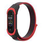 For Xiaomi Mi Band 5 / 4 / 3 Nylon Watch Band(Red Black+Black Red)