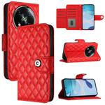 For itel RS4 S666LN Rhombic Texture Flip Leather Phone Case with Lanyard(Red)
