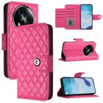 For itel RS4 S666LN Rhombic Texture Flip Leather Phone Case with Lanyard(Rose Red)