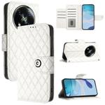 For itel RS4 S666LN Rhombic Texture Flip Leather Phone Case with Lanyard(White)