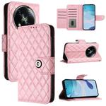 For itel RS4 S666LN Rhombic Texture Flip Leather Phone Case with Lanyard(Pink)