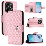 For itel S23+ Rhombic Texture Flip Leather Phone Case with Lanyard(Pink)