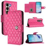 For Itel A95 5G Rhombic Texture Flip Leather Phone Case with Lanyard(Rose Red)