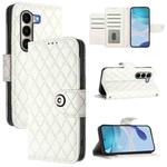 For Itel A95 5G Rhombic Texture Flip Leather Phone Case with Lanyard(White)