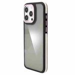 For iPhone 14 Pro Gold Shield 3 in 1 Phone Case(Pink)