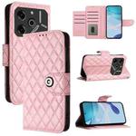 For Tecno Pova 6 Pro / Pova 6 5G Rhombic Texture Flip Leather Phone Case with Lanyard(Pink)