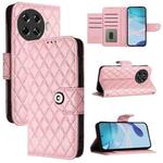 For Tecno Spark 20 Pro+ Rhombic Texture Flip Leather Phone Case with Lanyard(Pink)