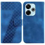 For Xiaomi Redmi 13 4G Seven-shaped Embossed Leather Phone Case(Blue)