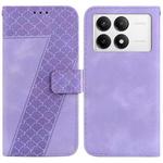 For Xiaomi Redmi K70 / K70 Pro Seven-shaped Embossed Leather Phone Case(Purple)