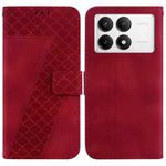 For Xiaomi Redmi K70 / K70 Pro Seven-shaped Embossed Leather Phone Case(Red)