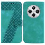 For Redmi 14C 4G Seven-shaped Embossed Leather Phone Case(Green)