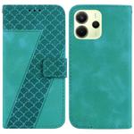 For Redmi Note 14 4G 163.25mm Seven-shaped Embossed Leather Phone Case(Green)