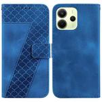 For Redmi Note 14 4G 163.25mm Seven-shaped Embossed Leather Phone Case(Blue)