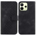 For Redmi Note 14 4G 163.25mm Seven-shaped Embossed Leather Phone Case(Black)